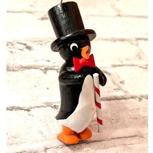 Midwest Wooden Penguin Christmas Ornament